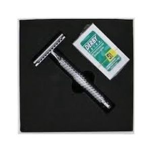 NIB Baxter safety razor. Comes with 5 Derby refill blades